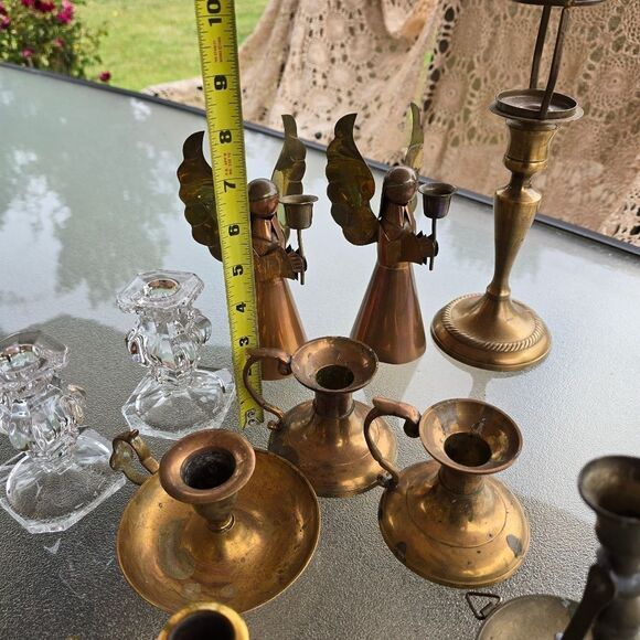 Vintagr Brass Candle Holder Lot Of 12 - Picture 9 of 12